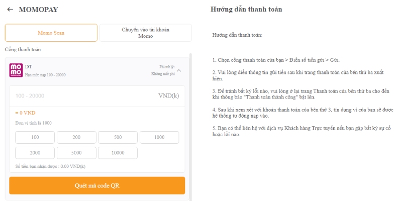 Chia sẻ các bước nạp tiền xn88 qua ví điện tử